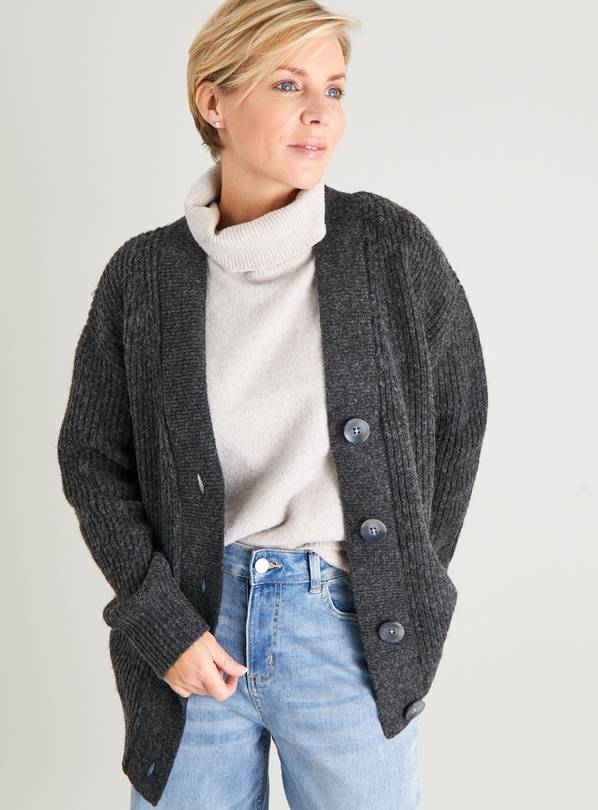 Dark grey cardigan clearance womens